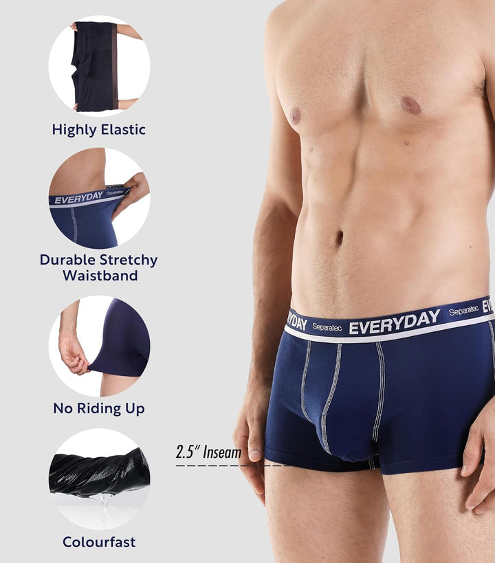 Separatec Boxershorts Herren 7er Pack aus Weicher Baumwolle Unterhosen Männer mit Unterstützender Se