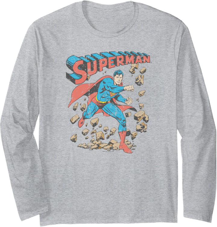Superman Mad at Rocks Langarmshirt