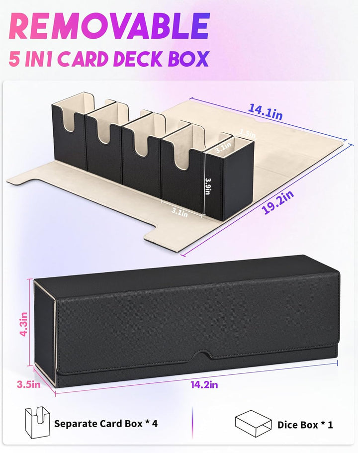 Sammelkarten Box mit Würfelablage für MTG,Premium-Kartenbox mit starkem Magnet zur Aufbewahrung für