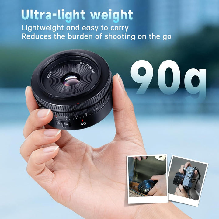 7artisans AF 40mm F2.5 Vollformatobjektiv für E-Mount,90g, automatischer/manueller Fokus,Erkennung d