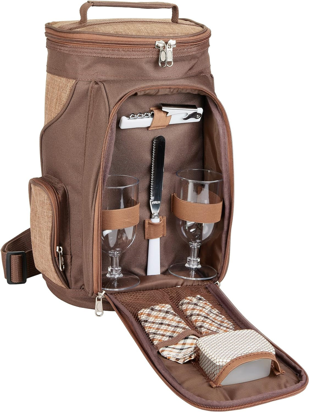 Brubaker Kühltasche für 2 Flaschen Wein und Champagner bis 1,5 l, gepolsterte Weinkühltasche - Pickn