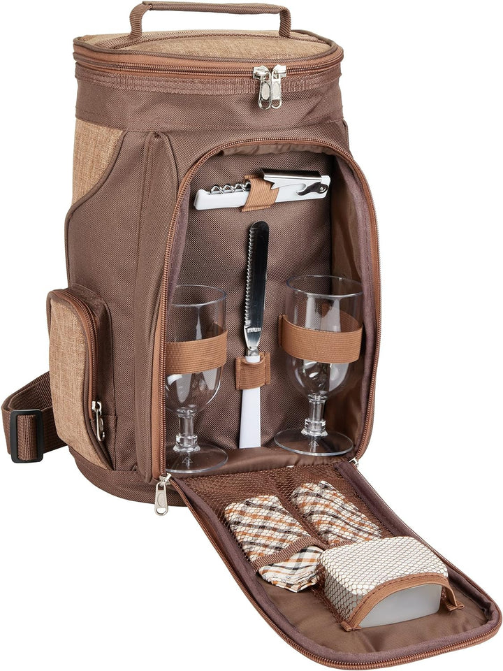 Brubaker Kühltasche für 2 Flaschen Wein und Champagner bis 1,5 l, gepolsterte Weinkühltasche - Pickn