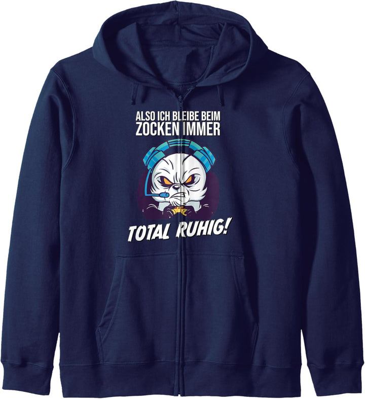 Ich bleibe beim Zocken immer total ruhig I Lustiges Gamer Kapuzenjacke