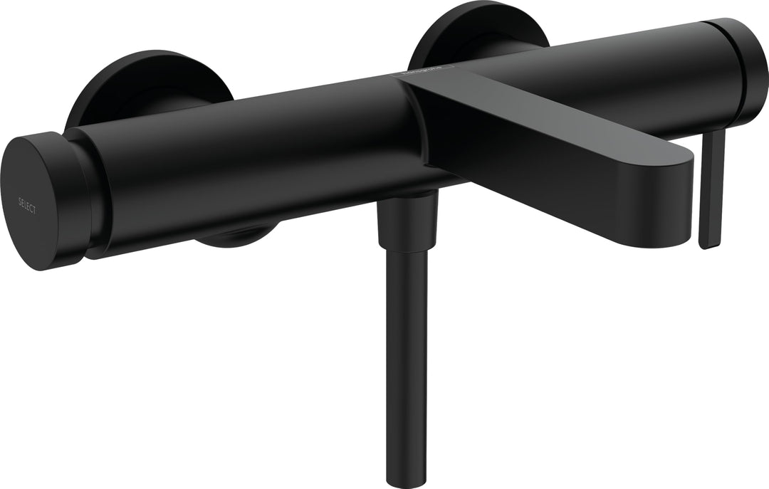 hansgrohe Wannenarmatur Finoris, Aufputz Badarmatur für 2 Funktionen, Mattschwarz Mattschwarz Wanne,