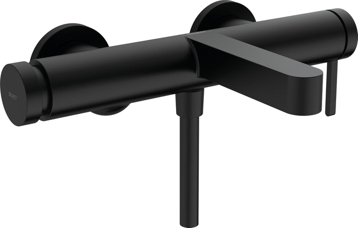 hansgrohe Wannenarmatur Finoris, Aufputz Badarmatur für 2 Funktionen, Mattschwarz Mattschwarz Wanne,