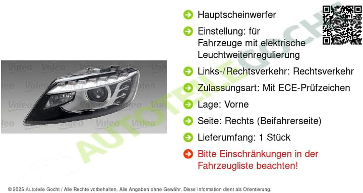 Valeo 044138 Hauptscheinwerfer