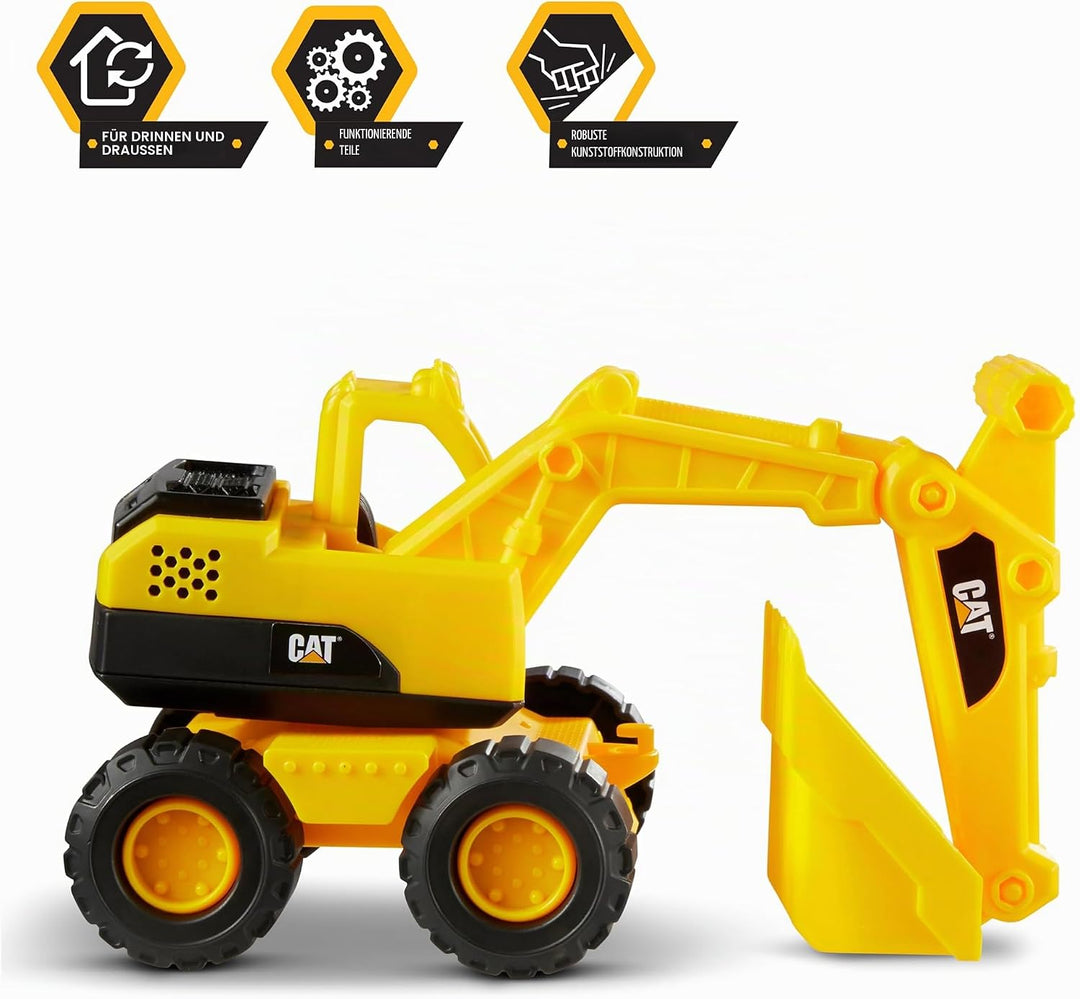 CatToysOfficial CAT Construction Fleet 10" Baggerspielzeug – Alter 3+ echte funktionierende Teile, S