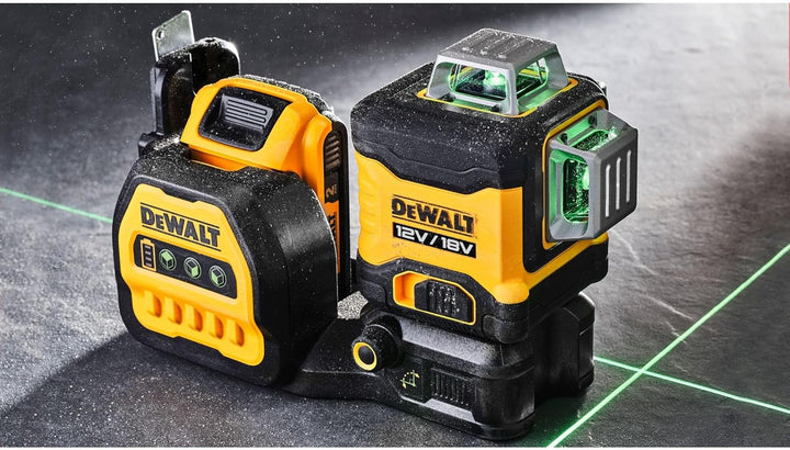 Dewalt 360° Akku-Multilinienlaser Grün DCE089D1G18 (selbstnivellierend, Genauigkeit +/- 3mm auf 10m,