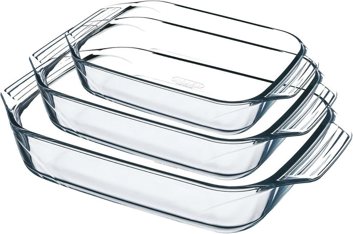 Pyrex 8023510, Set aus 3 Auflaufformen aus Glas – Borosilikatglas