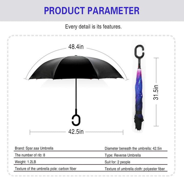 SIEPASA 101,6 cm / 124,6 cm / 142,4 cm / 56,2 cm / 62 Zoll umgekehrter umgekehrter Regenschirm, extr
