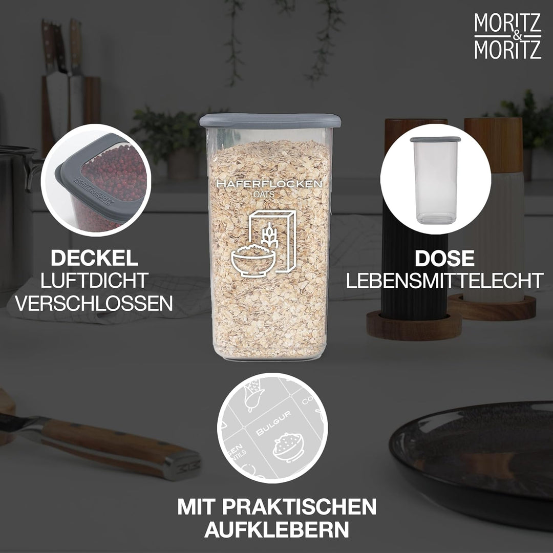 Moritz & Moritz 12er Set Vorratsdosen mit Deckel Luftdicht - Lebensmittelecht für Lebensmittelaufbew