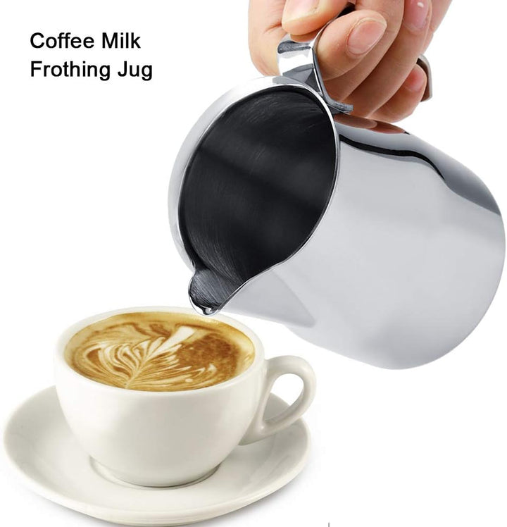 Edelstahl-Kaffeekanne Milchaufschäumungstopf Espresso Latte Art Style Pitcher für den Kaffeezubehör