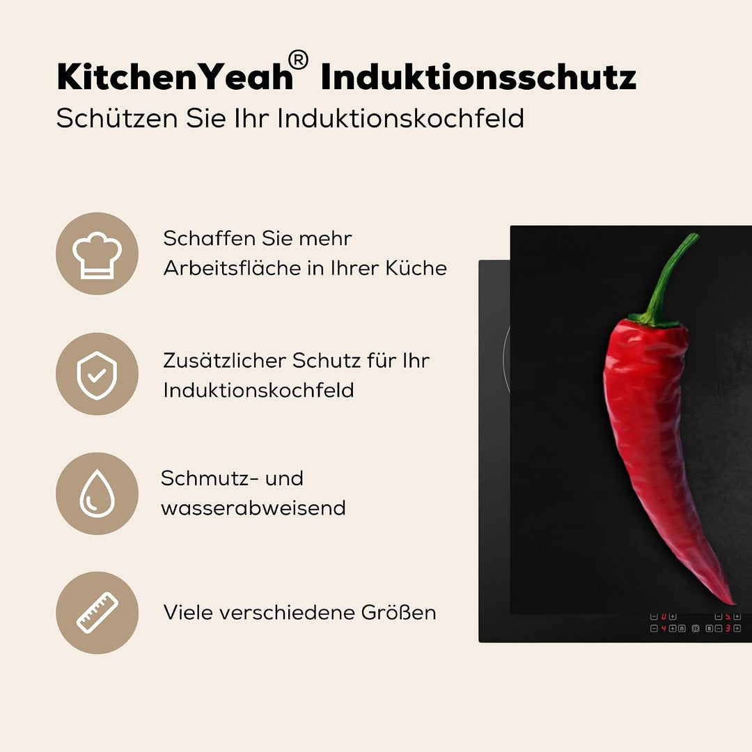 KitchenYeah© Herdabdeckplatte Einteilig Küche Herdabdeckung Induktionsfeld Ceranfeld Herdabdeckplatt