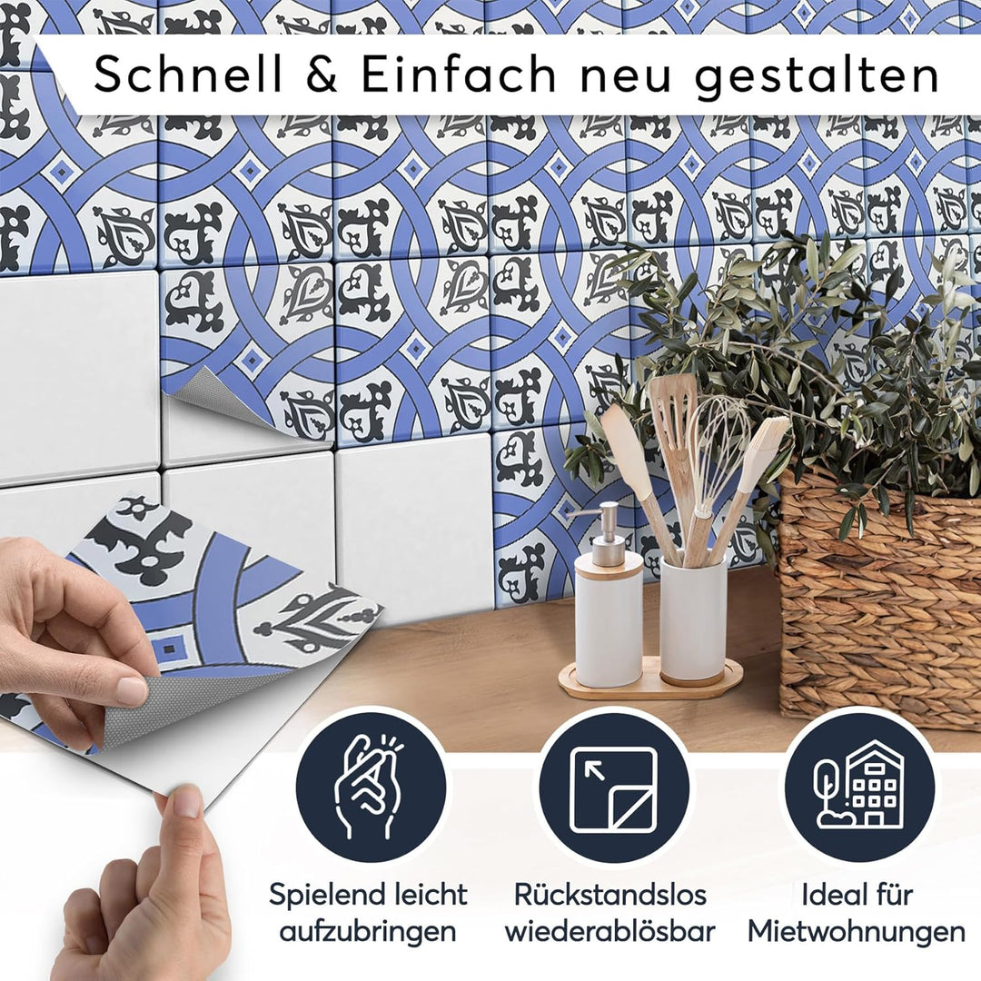 CREATISTO Mosaik Klebefliesen Stickerfliesen Fliesenfolie - Klebe Folie für Wandfliesen I Klebeflies