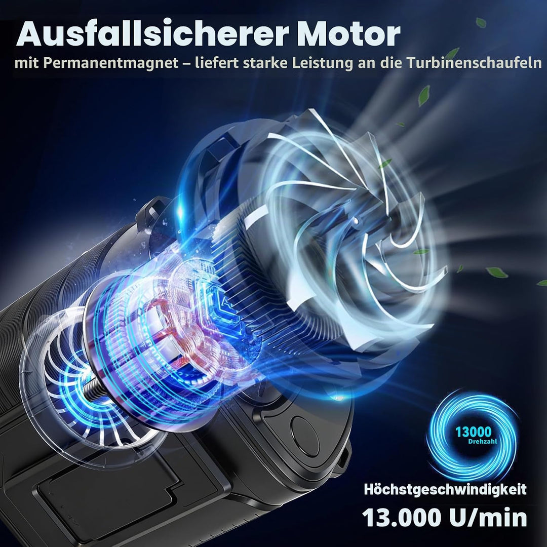 Taillen-Clip-Lüfter, tragbarer persönlicher Kühlventilator, 13000 U/min, 5 Geschwindigkeiten, verste