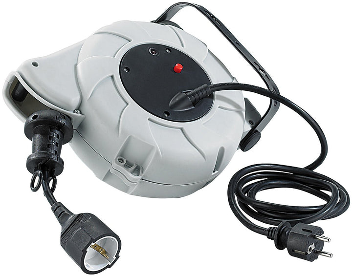 revolt Kabel Aufroller: 9 Meter Kabeltrommel zur Festmontage an Wand & Decke (Automatische Kabeltrom