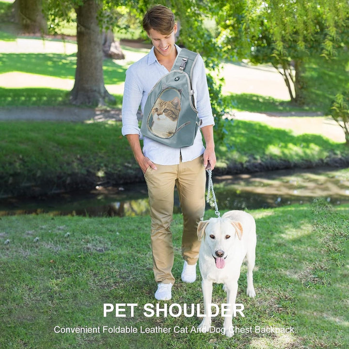 PETCUTE Hundetragetasche Welpen,Faltbar Tragbare Hund Tragetuch mit Tasche und Sicherheitsgurt, Welp