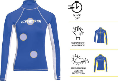 cressi Lady Rash Guard – Schützender Rashguard Damen Kurze oder Langen Ärmel für Sup und Wassersport