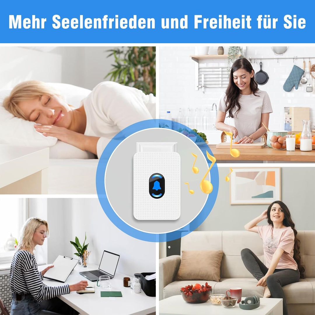 Daytech Notrufknopf für Senioren/Hausnotruf mit Notrufarmband für die häusliche Pflege Notfall Armba
