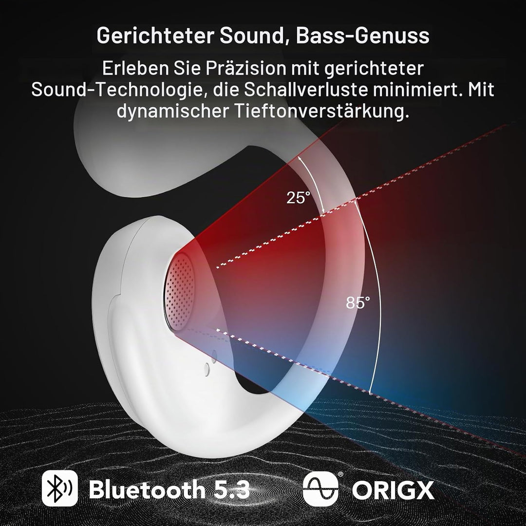 TOZO OpenEgo Open Ear Kopfhörer mit Ohrbügel Bluetooth Sport 80 Std. IPX5 | 16,2-mm Treiber für klar
