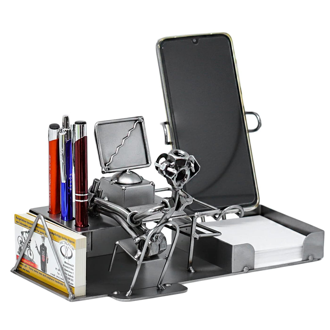 metalman24 Schraubenmännchen BÜRO PC Schreibtisch Organizer HANDYHALTER Visitenkartenhalter Stifteha