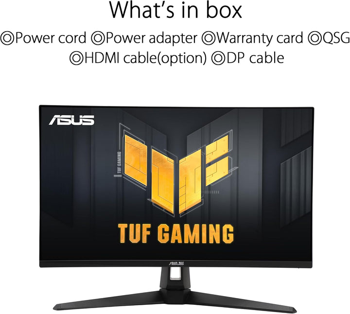 ASUS TUF Gaming VG27AQ3A - 27 Zoll WQHD Monitor - 180 Hz, 1ms GtG, G-Sync, FreeSync, , ELMB, GameFas