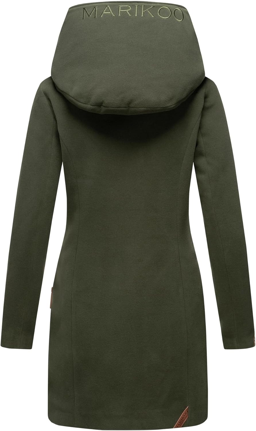 MARIKOO Damen Mantel Trenchcoat Wintermantel Übergangs Jacke Parka Lang B819 S Forest-Green, S Fores