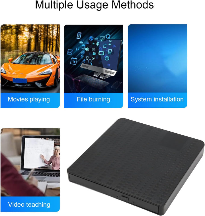 Externes CD DVD Laufwerk, USB 3.0 Typ C CD DVD Brenner Lesegerät, Tragbarer DVD Brenner mit Steckpla