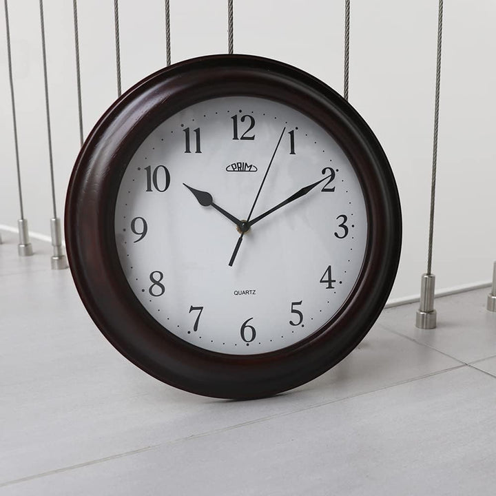 PRIM Dark Wood Wall Clock - 29CM Analoge Wanduhr aus Holz gemacht traditionelle Holzuhr mit arabisch