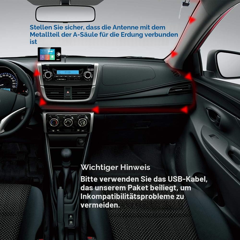 LEXXSON DAB Adapter für Autoradio | 2.8" buntes Display Radioadapter, tragbares DAB Transmitter Digi