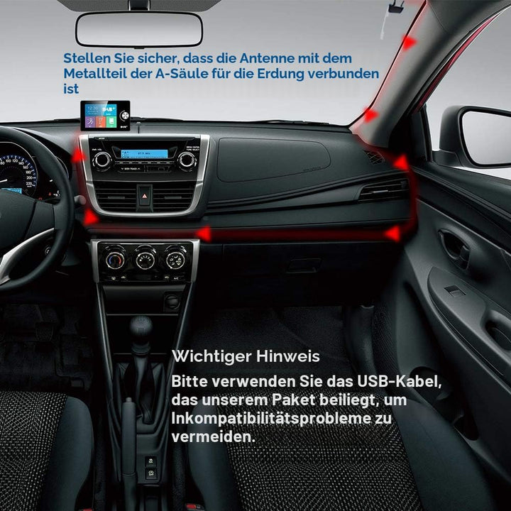 LEXXSON DAB Adapter für Autoradio | 2.8" buntes Display Radioadapter, tragbares DAB Transmitter Digi
