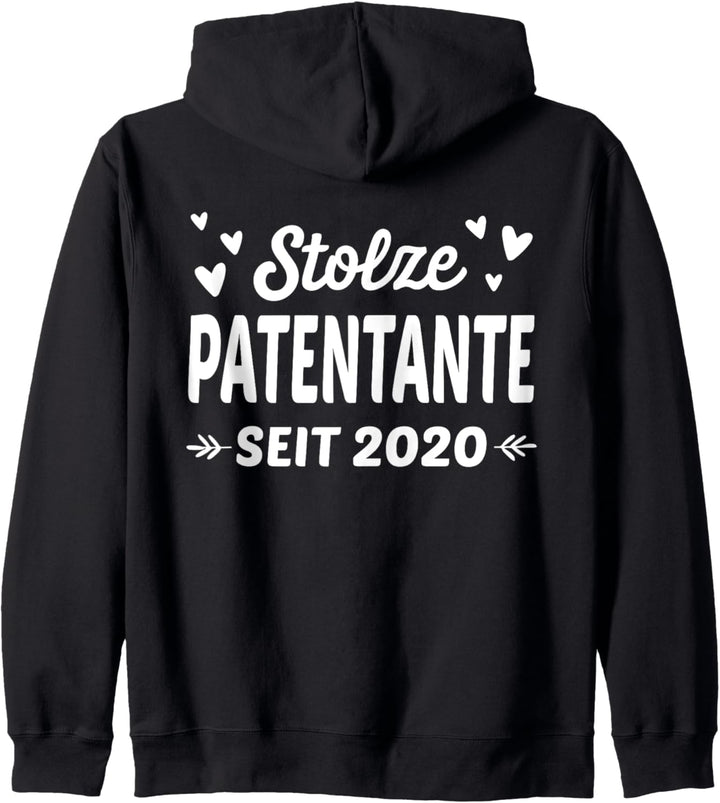 Stolze Patentante seit 2020 - Patin Schwester Baby Geburt Kapuzenjacke