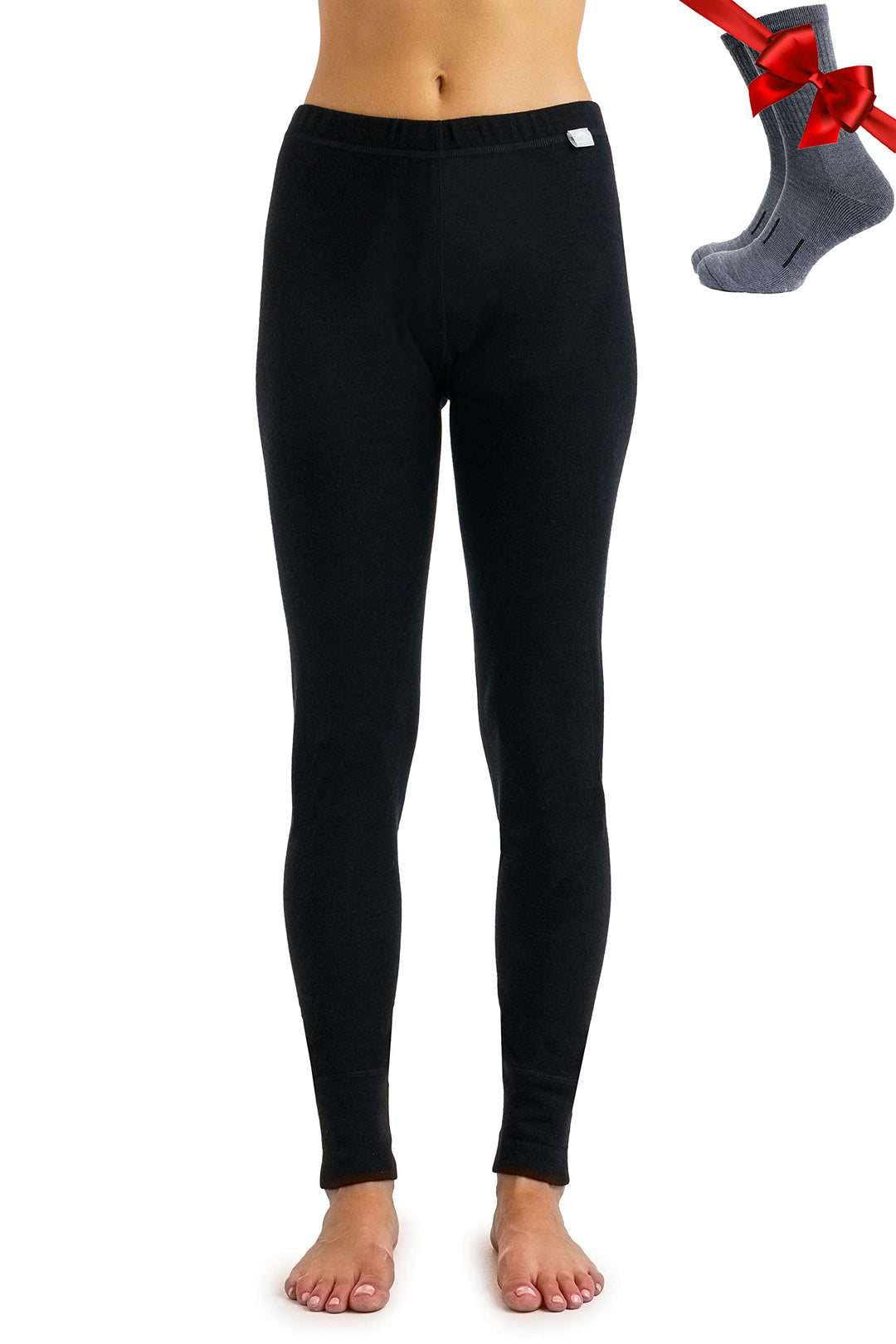 Merino Wolle Thermounterwäsche Damen - Merino Unterhose Damen Merino Leggings + Wollsocken XS 320 Bl