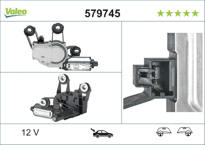 VALEO 579745 Wischermotor VALEO Heckwischermotor 579745 LAND ROVER FRELANDER II