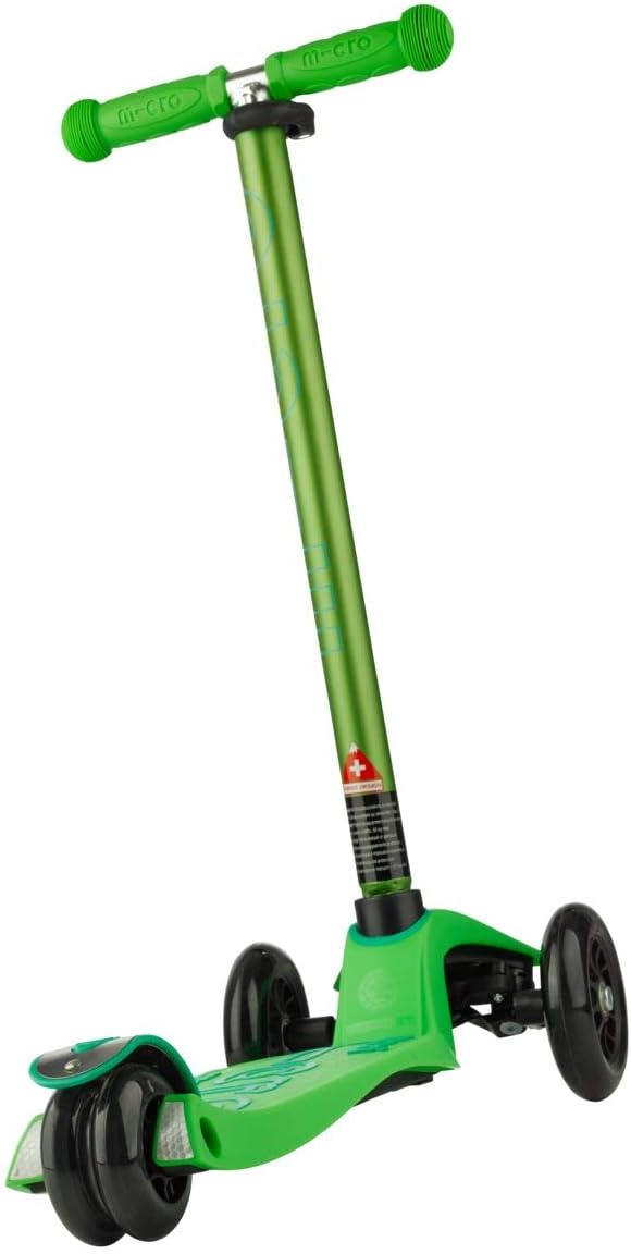 Micro | Maxi Deluxe LED Tretroller mit 3 Rädern für Kinder | Räder mit LED-Leuchten | Kippsystem | H