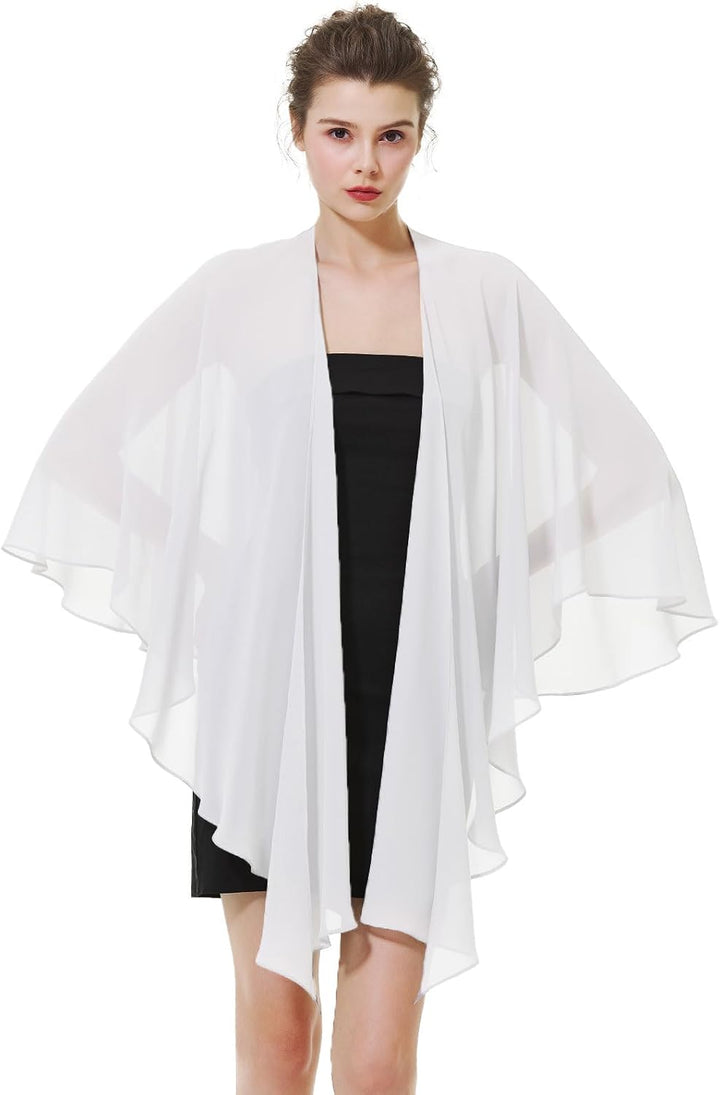 BEAUTELICATE Damen Chiffon Schal Stola Elegante Bolero Leichter Sommerjacke Braut Schal für Brautkle