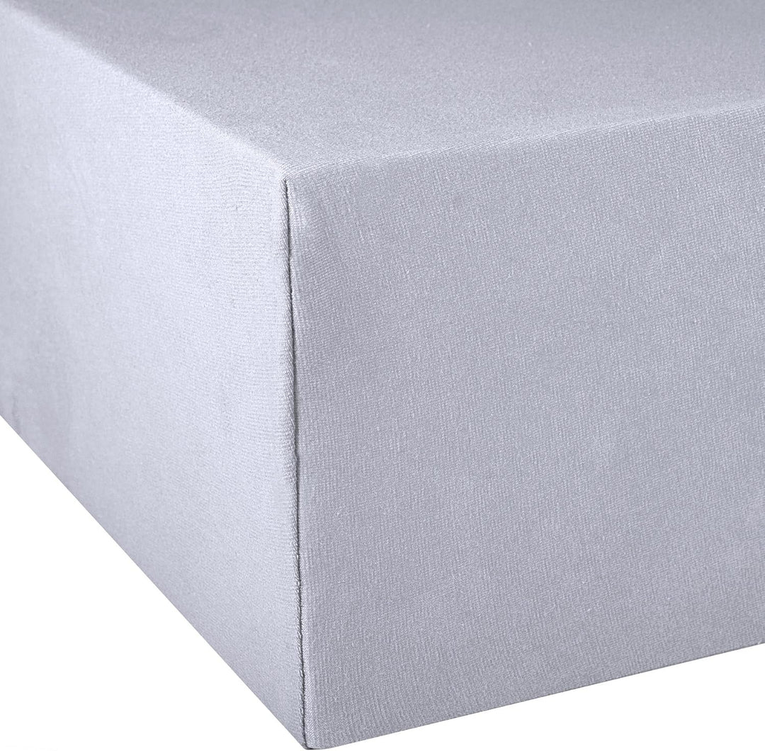 aqua-textil Exclusiv Spannbettlaken 140x200-160x220 cm Silber grau Jersey Baumwolle 230g/qm Spannbet