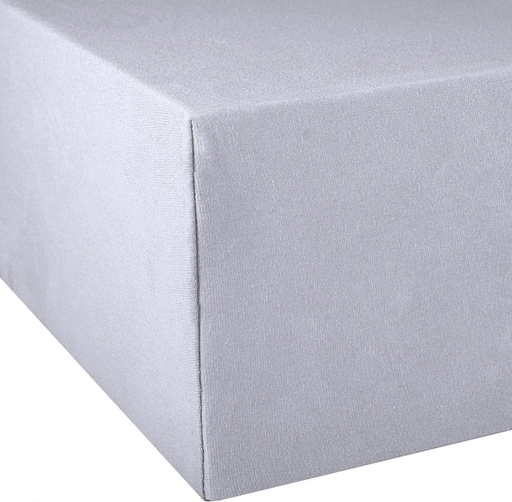 aqua-textil Exclusiv Spannbettlaken 140x200-160x220 cm Silber grau Jersey Baumwolle 230g/qm Spannbet