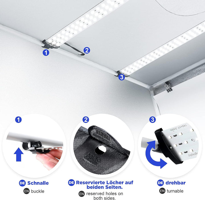 Yorbay Fotostudio Set 80 x 80 x 80cm CRI 95+ LED-Fotobox Lichtbox Lichtwürfel Profi Fotografie Licht