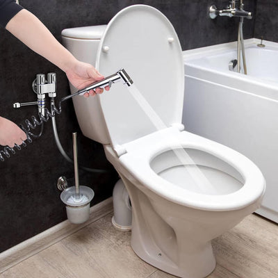 Bidet Handbrause für Toilette,Bidet-Sprühgerät für Toiletten,Mit Douche und Halter und Wasserhahnspe