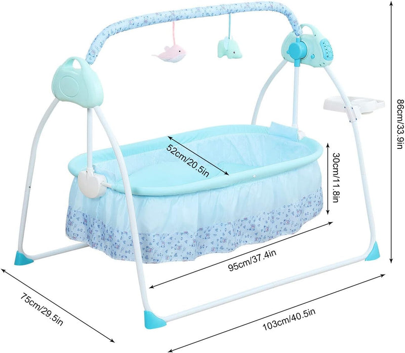 RibasuBB Elektrische Babywippe mit 5 Schaukelposition Fernbedienung, Baby Schaukeln mit Timing- & Bl