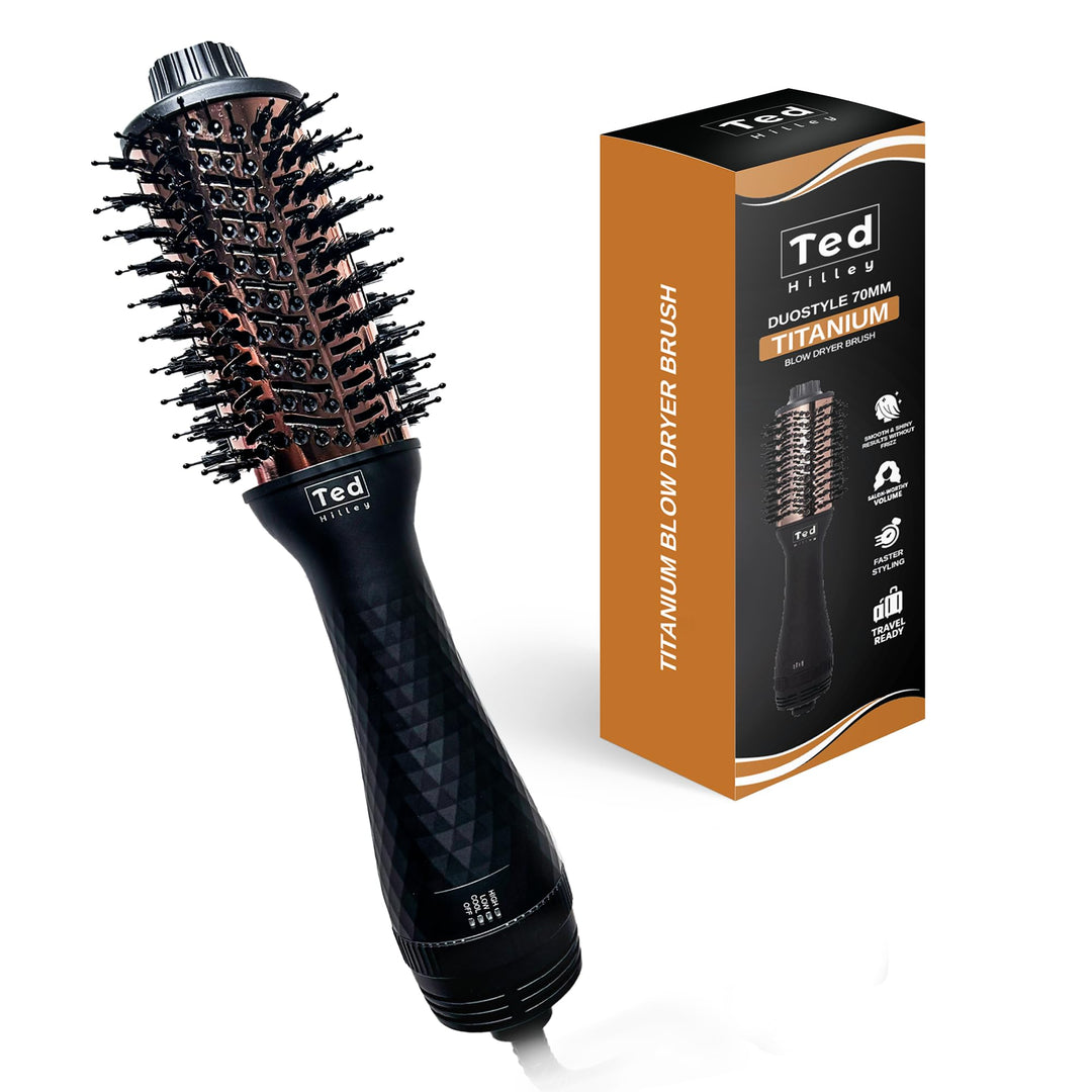 DuoStyle® Titan Föhnbürste & Warmluftbürste mit Ionen – 2-in-1 Haartrockner Bürste für Volumen, Glät