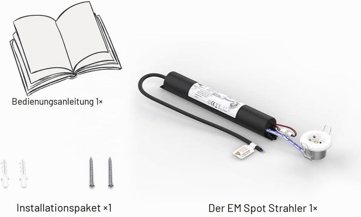 shopVG Spot LED Unterputz Deckenmontage LED Notleuchte Notbeleuchtung Exit Notausgang Fluchtwegleuch