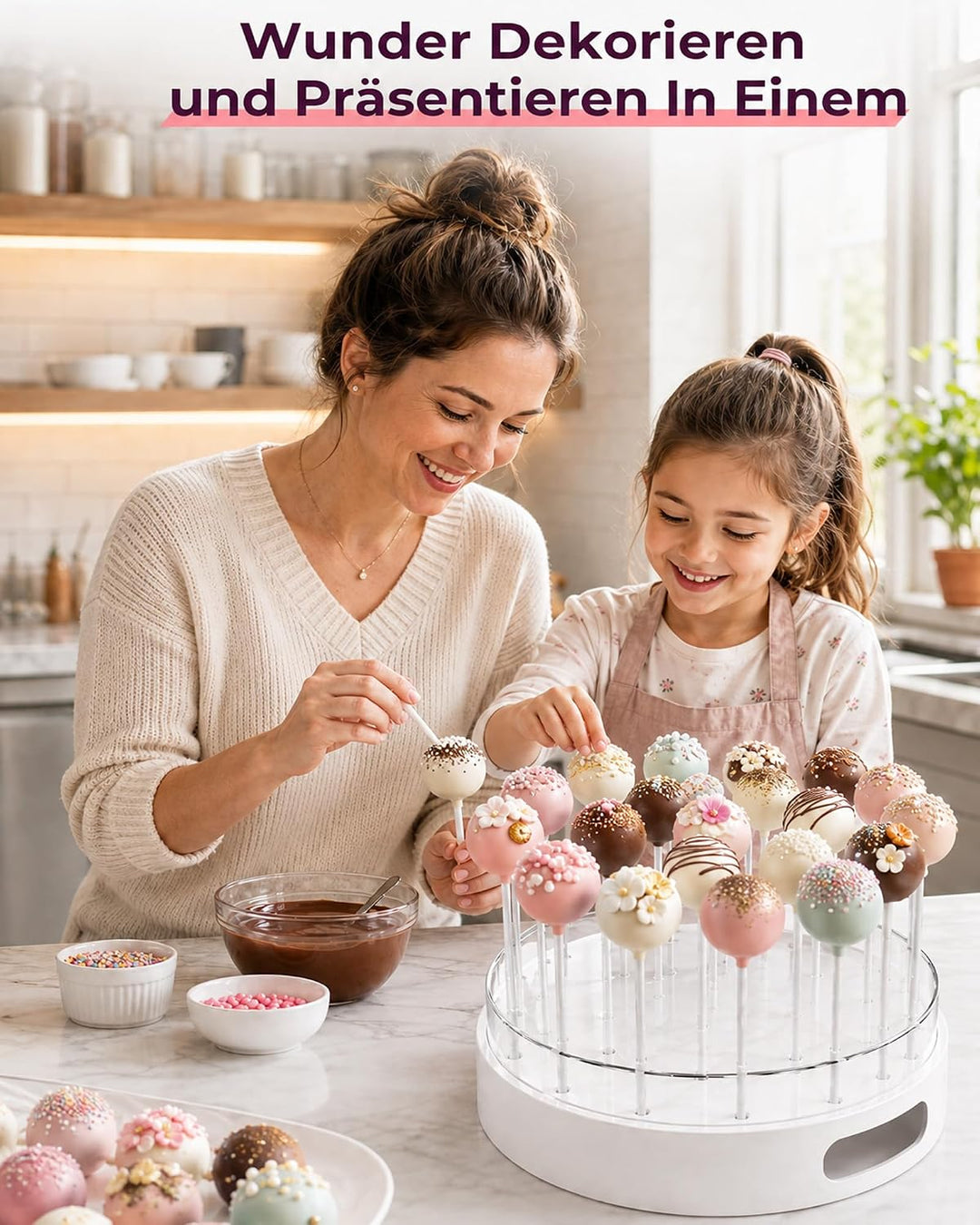 Leicht Cake Pop Ständer 2 Stück: Cakepopständer 22 Löcher Acryl mit Griffen | Lollipop Ständer zum D