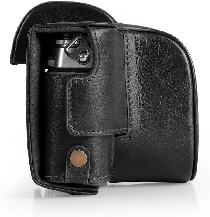 MegaGear Ever Ready Echtleder-Kameratasche kompatibel mit Nikon Z fc (16-50 mm) (Black), MG2010, Sch