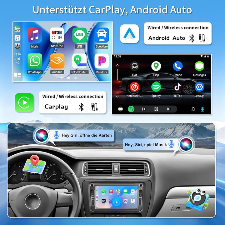 8 Zoll Android 15 8+128G Autoradio mit Qualcomm Chip Bildschirm für Golf 5 Golf 6 VW T5 VW Polo 6R G