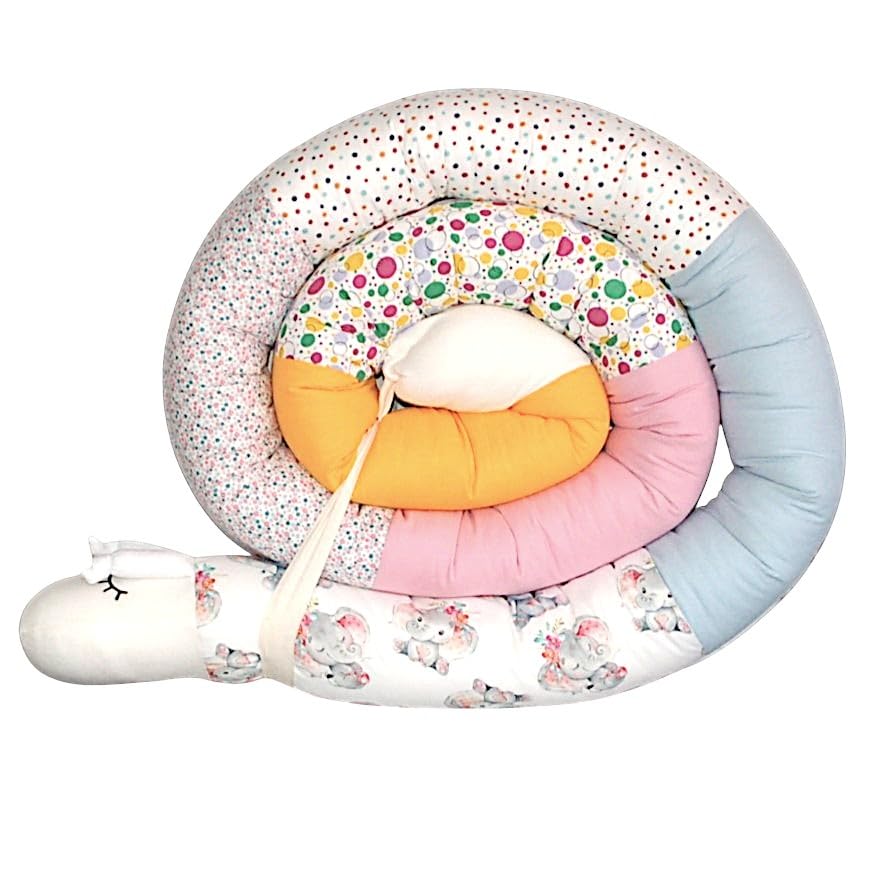 Generisch Bettschnecke, Bettschlange XXL (Motiv Elefant) Länge 250cm **personalisierbar*Seitenschläf