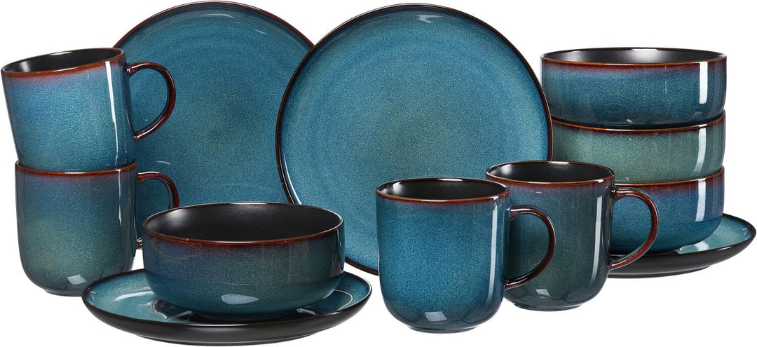 Frühstücksset Bali, 12-teilig, Blau, Frühstücksset