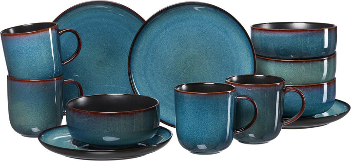 Frühstücksset Bali, 12-teilig, Blau, Frühstücksset