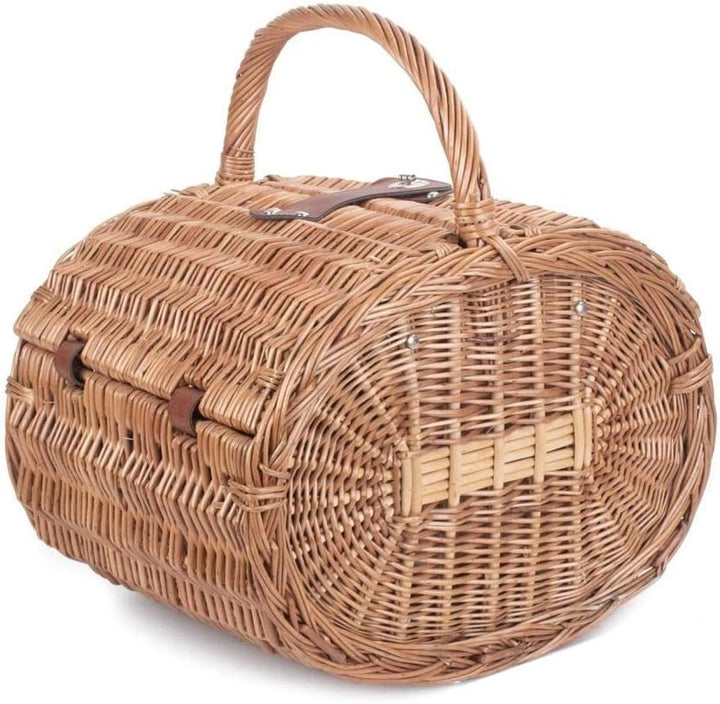 Red Hamper Oval 4 Person Grün Tweed Picknick-Korb